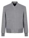 Lardini Relaxed Fit Jacket Ribbed Trims In Gray