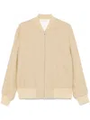 Lardini Ribbed Collar Jacket Side Pockets In Neutral