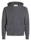 Lardini Hooded Sweater Featuring Front Pockets In Gray