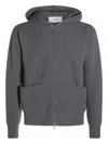 Lardini Hooded Sweater Featuring Front Pockets In Gray