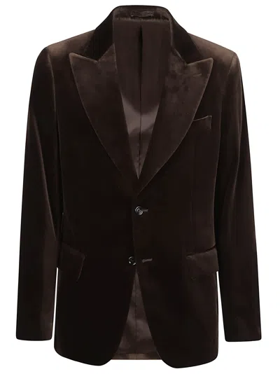Lardini Attitude Tailored Cotton-blend Flap Pocket Jacket In Brown