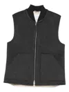 Lardini Baseball-collar Gilet In Gray