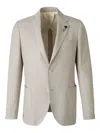 Lardini Single-breasted Blazer In Neutral