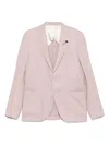 Lardini Refined Linen Jacket With Front Button Fastening In Pink