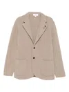 Lardini Textured Long Sleeve Jacket With Lapel Pin In Brown