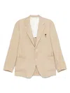 Lardini Beige Classic Jacket With English Vents In Multi