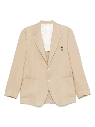LARDINI LARDINI BEIGE CLASSIC JACKET WITH ENGLISH VENTS