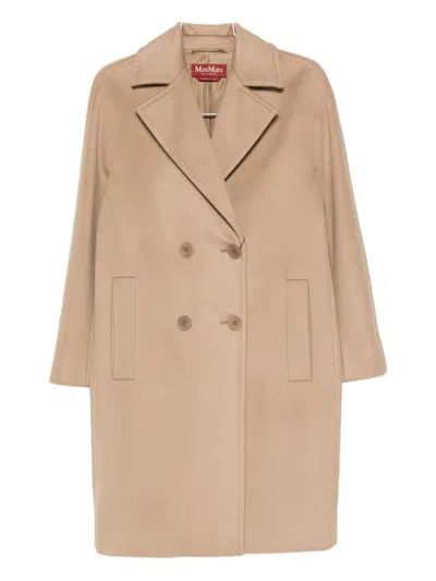 Lardini Beige Coat Double-breasted In Multi