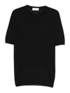 Lardini Crew Neck Knit T Shirt Short Sleeves In Black