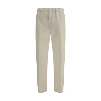 Lardini Beige Cotton Casual Pants In Gray
