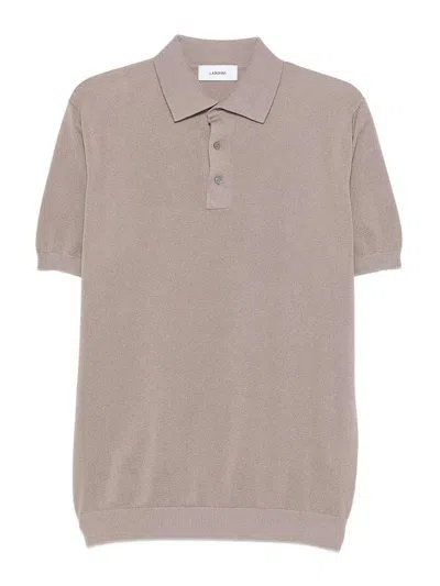 Lardini Beige Cotton Short Sleeve Polo In Brown