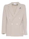 LARDINI BEIGE DOUBLE-BREASTED BLAZER