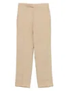 Lardini Beige Drop Trousers With Concealed Fastening And Tailored Finish In Multi