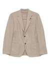 Lardini Single Breasted Flower Detailed Blazer In Neutral