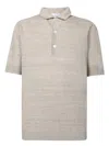 Lardini Textured Beige Polo T-shirt With Buttoned Placket In Beige