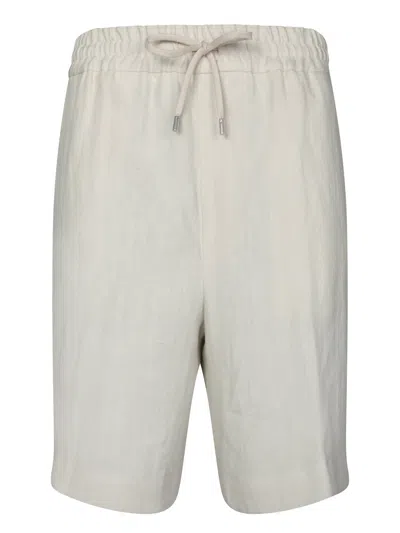 Lardini Beige Linen Bermuda Shorts