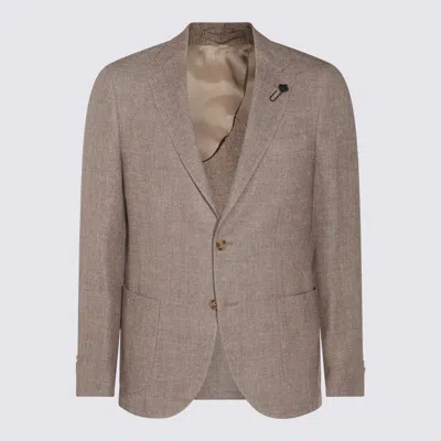 LARDINI LARDINI BEIGE LINEN BLAZER