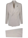 Lardini Double-breasted Suit In Neutral