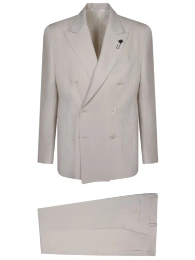 Lardini Beige Linen Suit In Neutrals