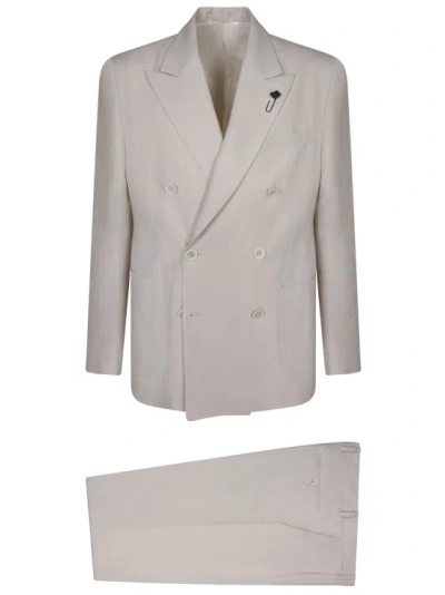 Lardini Beige Linen Suit In Neutral