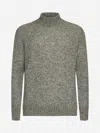 Lardini Beige Melange Alpaca And Wool Blend Mock Neck Sweater