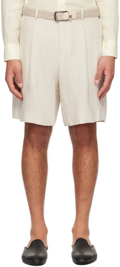 Lardini Beige Pleated Shorts In 120