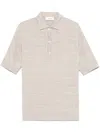 Lardini Ribbed Linen And Cotton-blend Polo Shirt In Beige