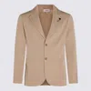 Lardini Lapel Button Front Textured Pockets Suit In Nude