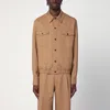 Lardini Wool Buttoned Overshirt In Beige