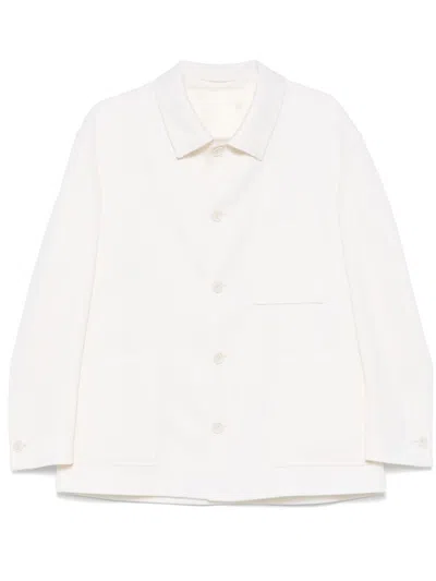 Lardini Beige Wool Overshirt In White