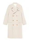 Lardini Double-breasted Wool Coat In Gray