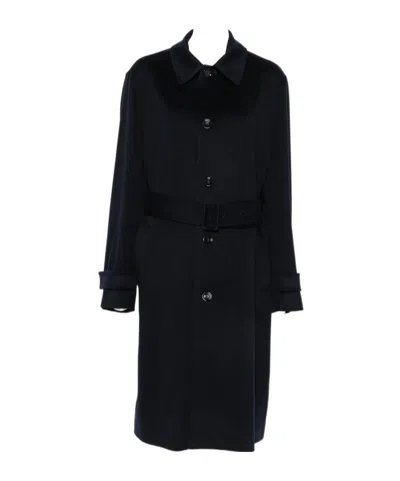 Lardini Belted Single-breasted Coat In Black