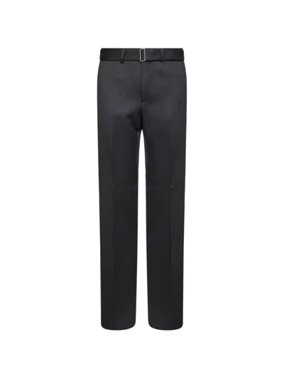Lardini Belted Pressed-crease Trousers In Black