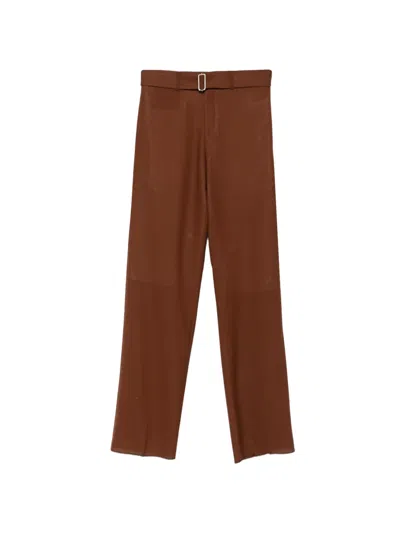 Lardini Belted Trousers In Brown