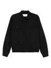 Lardini Textured Wool Knit Jacket With Button Fastening And Flap Pockets In Black