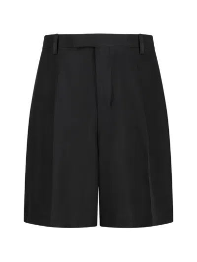 Lardini Black Bermuda Shorts In Blue
