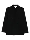 Lardini Double-breasted Black Tailored Jacket With Structured Lapel In Black