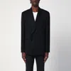 Lardini Structured Double Breasted Jacket With Notched Lapels In Black