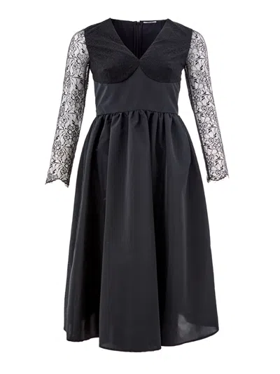 LARDINI BLACK DRESS WITH BODY IN TULLE