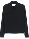 Lardini Black Jacket With Button-up Front And Tailored Cuffs In Black