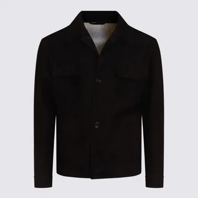 Lardini Black Leather Jacket