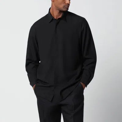 Lardini Black Linen-blend Shirt
