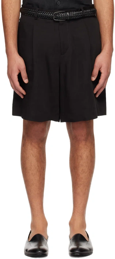 Lardini Black Pleated Shorts In 999