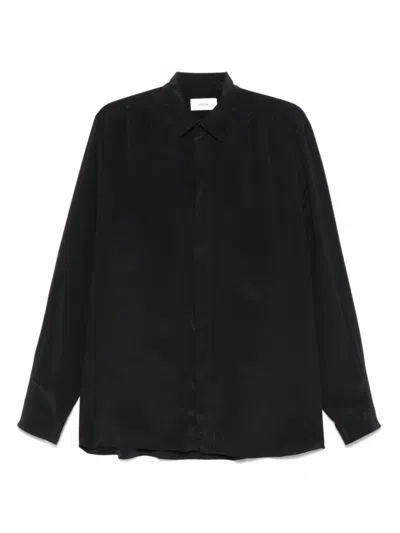Lardini Silk Shirt In Black