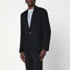 Lardini Black Single-breasted Jacket In Wool Blend In Black