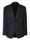 Lardini Velvet Blazer Jacket With Tailored Fit And Classic Notch Lapels In Black