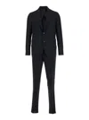 Lardini Black Single-breasted Suit With Classic Revers In Flanel Man In Blue