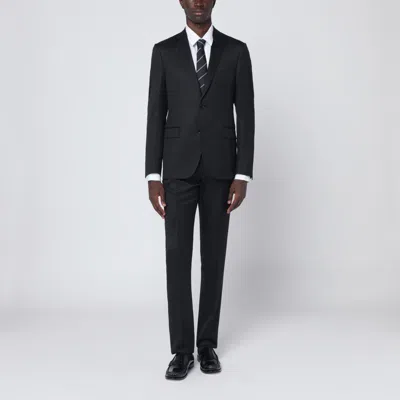 Lardini Black Single-breasted Wool Suit
