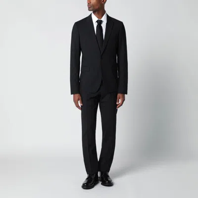 Lardini Black Singlebreasted Woolblend Suit