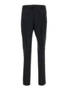 LARDINI BLACK STRAIGHT TAILORED TROUSERS IN TECHNICAL FABRIC MAN